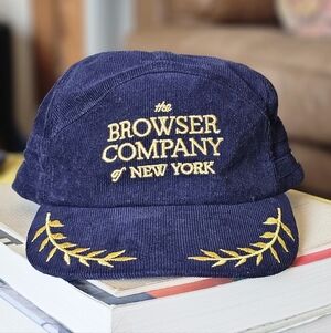 Tombolo Navy Corduroy Souvenier Cap with Gold Embroidery